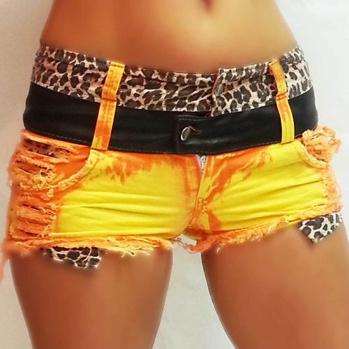 Crazy Hotpants leopard  kurze Hose orange Tiger Beach Party