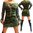 Riss Minikleid Longshirt hot grün Army Dress tarnfarben letztes Stück XL