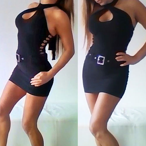 sexy Bondgirl schwarzes Sexy Kleid schwarz hot Mini Dress