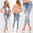 Exklusive limited Edition Jeans NR 5 Goldperlen Pailletten bestickt Damen Hose