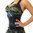 Neckholder Tank Top Damen glanz schwarz Wetlook Camouflage Bont Girl S M L XL