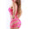 Netzkleid bodystocking Minidress Netz Kleid schwarz pink sexy Dress cutout mini