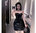 Pailletten Glamour Mini Kleid sexy glitzer Kleid silber schwarz Party Dress