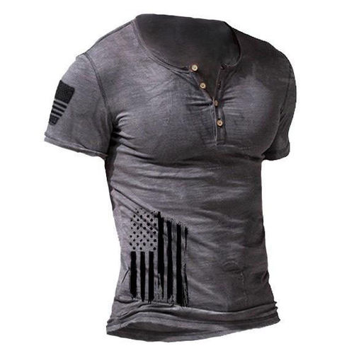 T-Shirt Unisex Streetwear Distressed grau schwarz