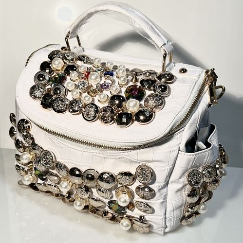 Glamour Bag Model " Beauty " Tasche mit Gold Nieten Perlen
